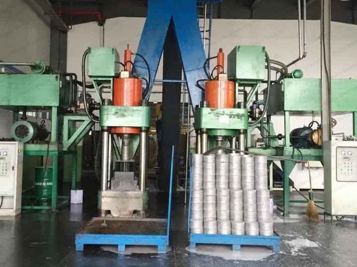 working process of metal scrap briquette machine