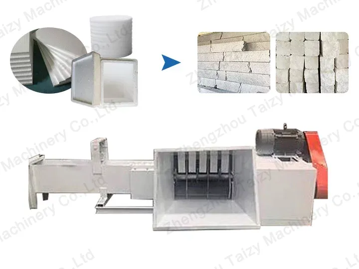 horizontal styrofoam compactor machine